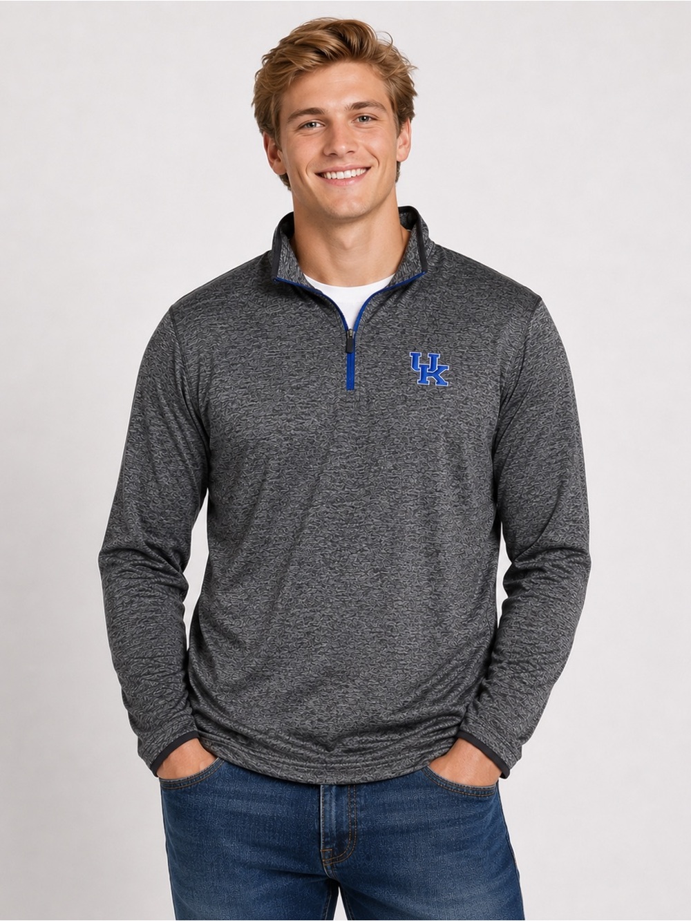 Colosseum Charcoal Quarter Zip Pullover University of Kentucky Men’s Size Medium